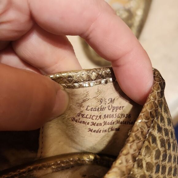 Sam Edelman "Felicia" Gold Snakeskin-Print Ballet Flats Size 9.5 - Picture 5 of 11